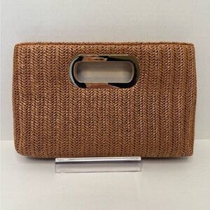 Elegant Brown Woven Clutch